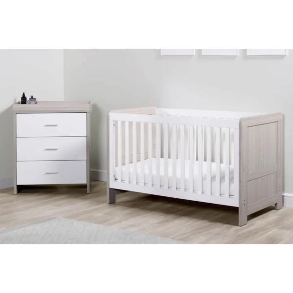 Ickle Bubba Pembrey 2 Piece Furniture Set - Ash Grey & White