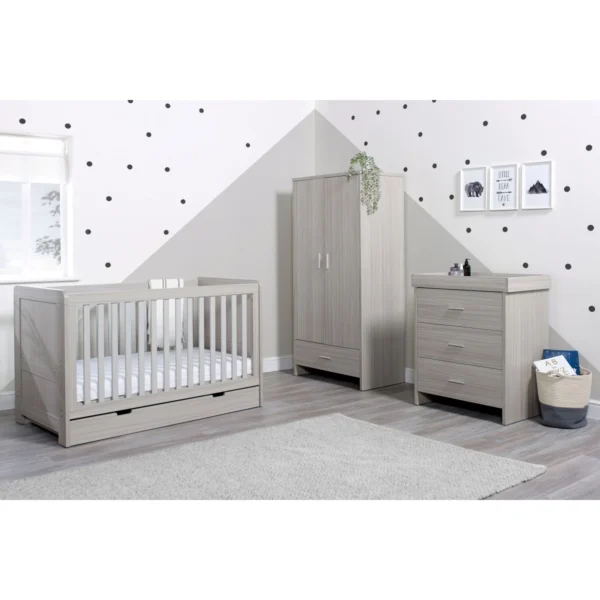 ickle bubba pembrey 3 piece furniture set with under drawer ash grey