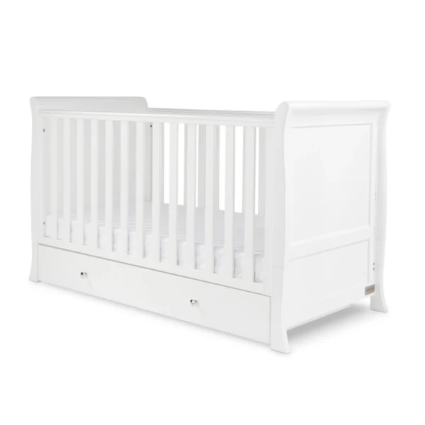 Ickle Bubba Snowdon Classic Cot Bed and Finest Mattress - White