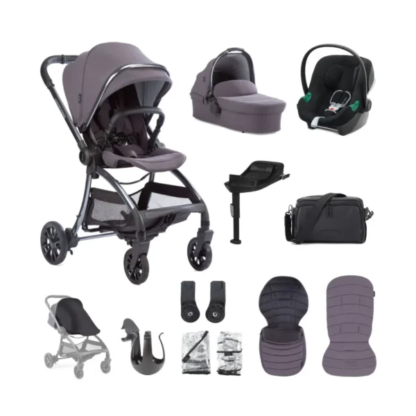 Junior Jones Aylo 12 Piece Travel System with Cybex Aton B2 Car Seat and Base One - Dark Slate/Gun Metal