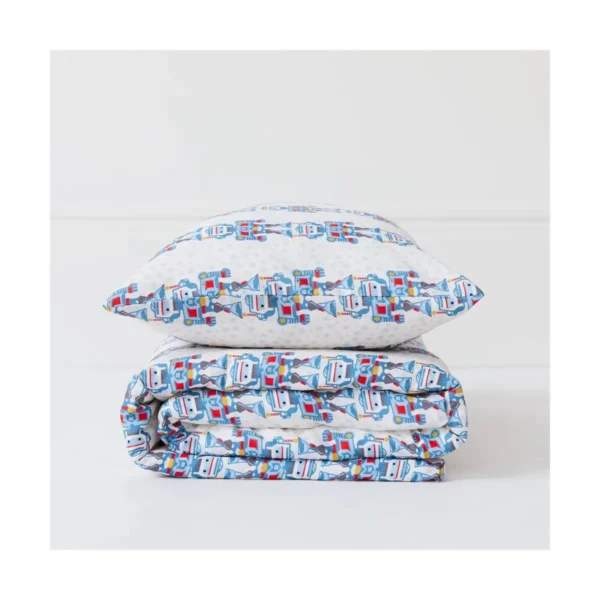 Kabode Cot Bed Duvet Cover & Pillowcase-Robot