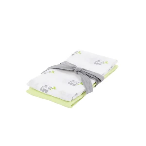 Kiki & Sebby Bamboo Pack Of 2 Cotton Muslin Swaddle Blankets – Panda/Grey