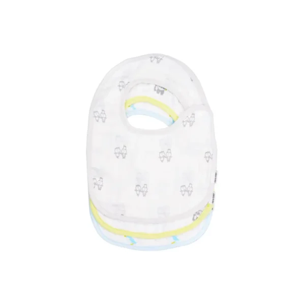 kiki sebby pack of 3 100 cotton 6 layer muslin snap bibs kiki sebby logopandapuffin