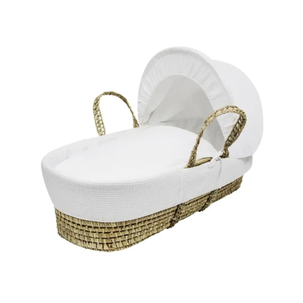 kinder valley waffle palm moses basket white