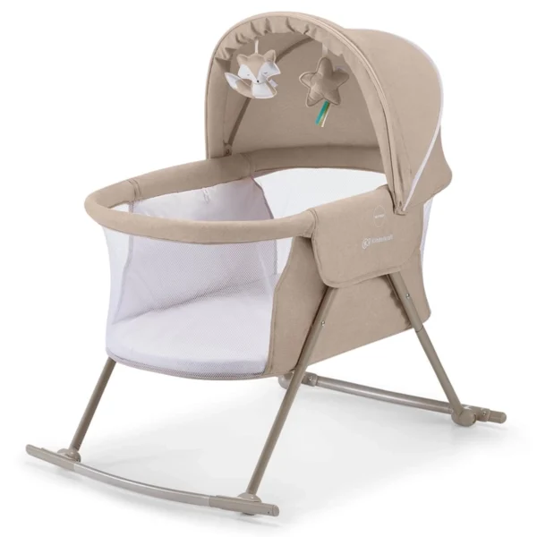 Kinderkraft Lovi Rocking Cot, Cradle & Travel Cot - Beige