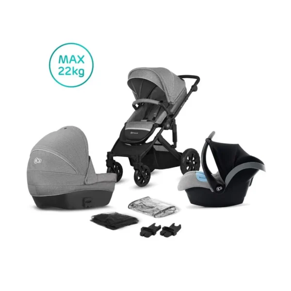 Kinderkraft Prime Lite 3in1 Travel System-Grey (New 2020)