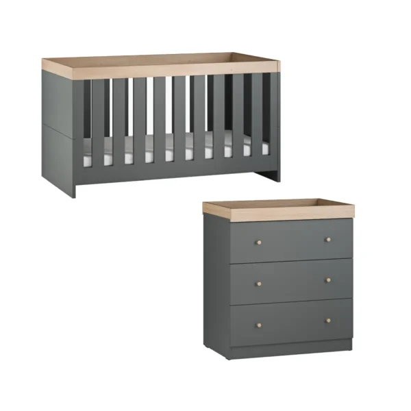 Little Acorn Burlington 2 Piece Roomset - Anthracite/Oak