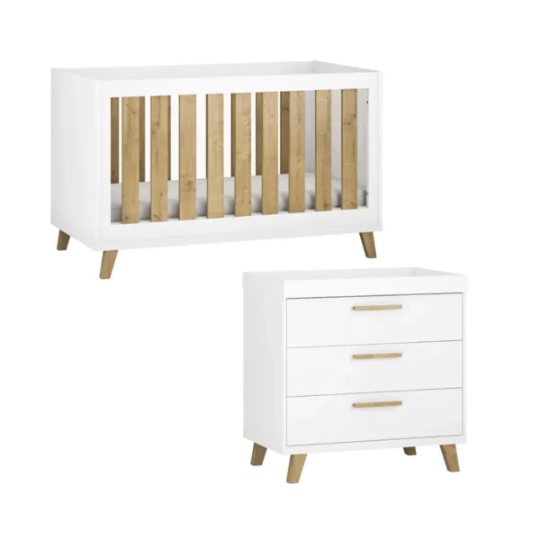 little acorns siriana cotbed dresser roomset whiteoak