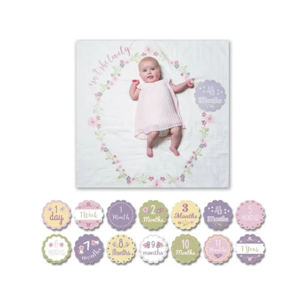 lulujo milestone swaddle and card set isn t she lovely