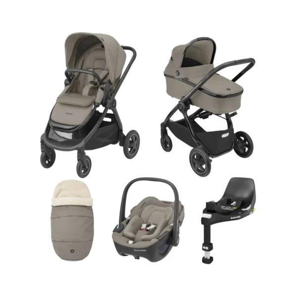 Maxi Cosi Adorra Luxe 360 3in1 Travel System with Chrome Chassis-Twillic Truffle