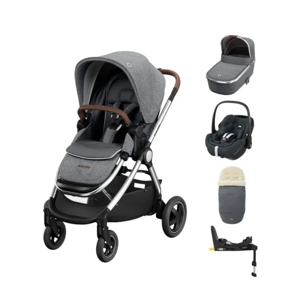 Maxi Cosi Adorra Luxe Pebble 360 PRO Travel System-Twillic Grey