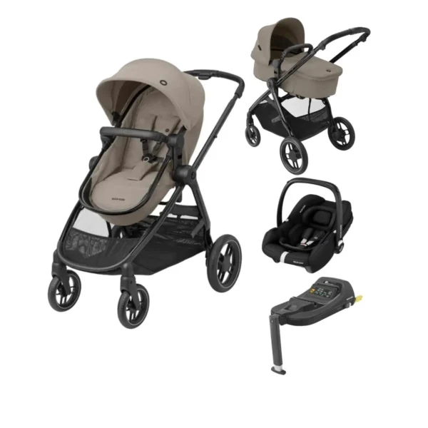 Maxi Cosi Zelia Luxe 3in1 Travel System-Twillic Truffle