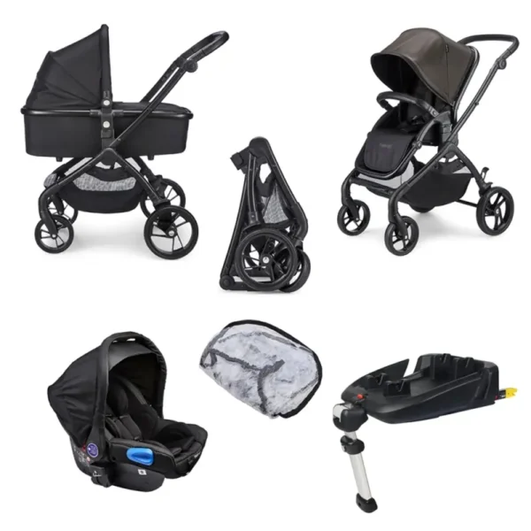 Mee-Go Plumo 3in1 Travel System-Phantom Inc Isofix Base (CLEARANCE)