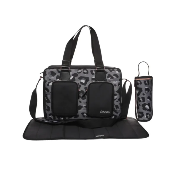 my babiie deluxe baby changing bag leopard black mbbagddlb