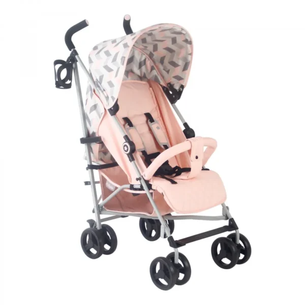 My Babiie MB02 Lightweight Stroller- Pink/Grey Chevron (MB02PV)