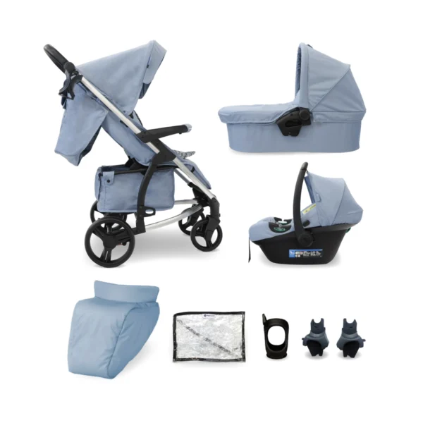 My Babiie MB200i 3in1 Travel System with i-Size Car Seat - Blue Plaid (MB200iDDBP)