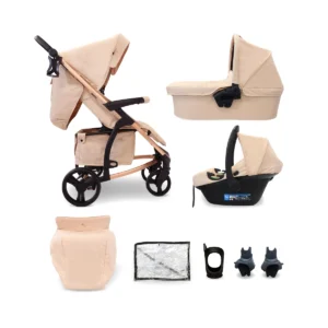 My Babiie MB200i 3in1 Travel System with i-Size Car Seat - Blush (MB200iBFBL)
