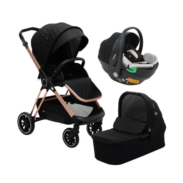 My Babiie MB250i iSize Travel System - Black Quilted (MB250iBFQG)