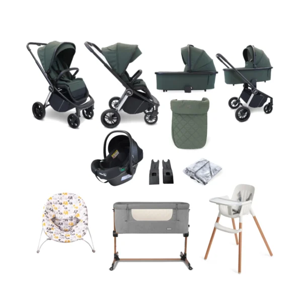 My Babiie MB450i Billie Faiers 11 Piece Everything You Need Travel System Bundle - Forest Green (MB450iSG)