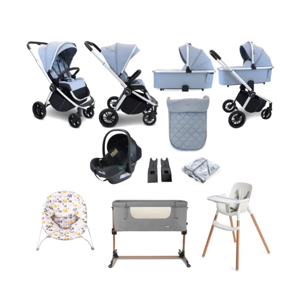 My Babiie MB450i Samantha Faiers 11 Piece Everything You Need Travel System Bundle - Steel Blue (MB450iBS)