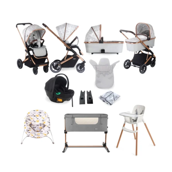 My Babiie MB500i Dani Dyer 11 Piece Everything You Need Travel System Bundle - Rose Gold Marble (MB500iDDMR)