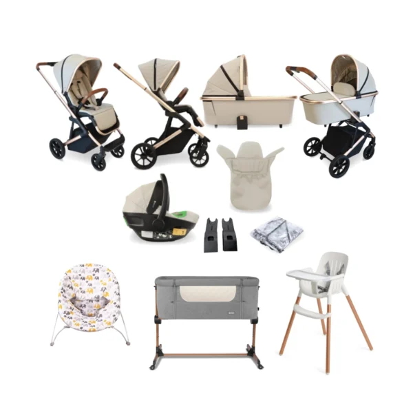 My Babiie MB500i Dani Dyer 11 Piece Everything You Need Travel System Bundle - Stone (MB500iDDST)