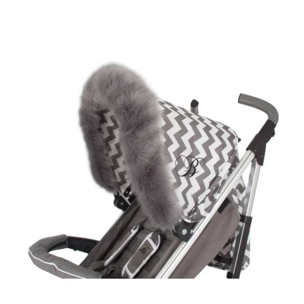 my babiie pram hood fur trim grey mbzzfurgr