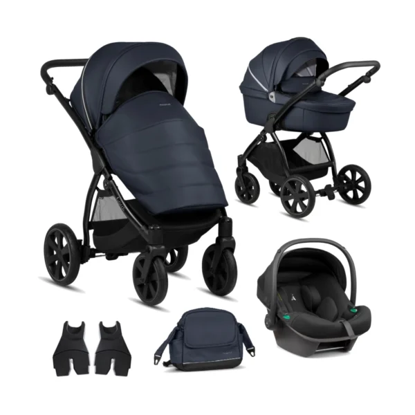 Noordi Fjordi Leather 3in1 Travel System with Terra i-Size Car Seat - Twilight (New 2024)