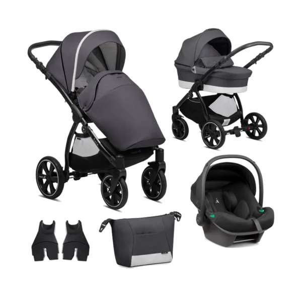 Noordi Sole Go 3in1 Travel System with Terra i-Size Car Seat - Antracite (New 2024)