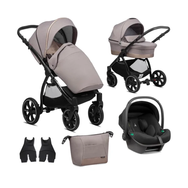 Noordi Sole Go 3in1 Travel System with Terra i-Size Car Seat - Beige (New 2024)