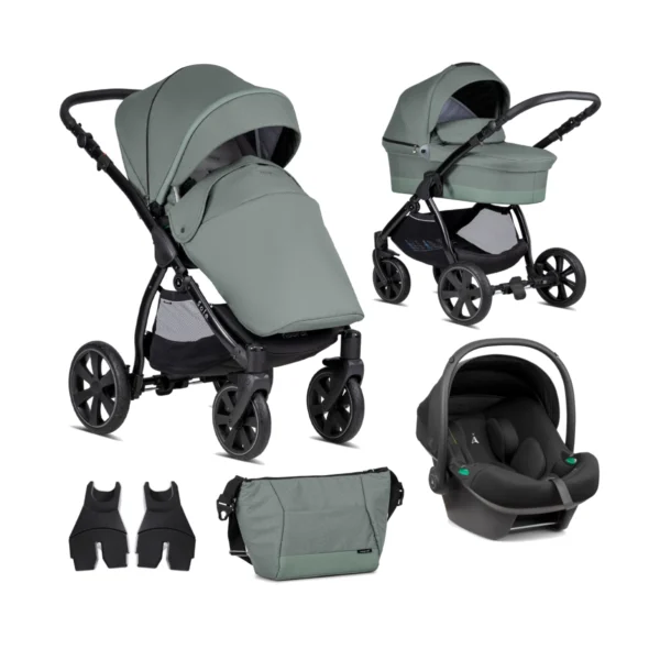 Noordi Sole Go 3in1 Travel System with Terra i-Size Car Seat - Sage (New 2024)