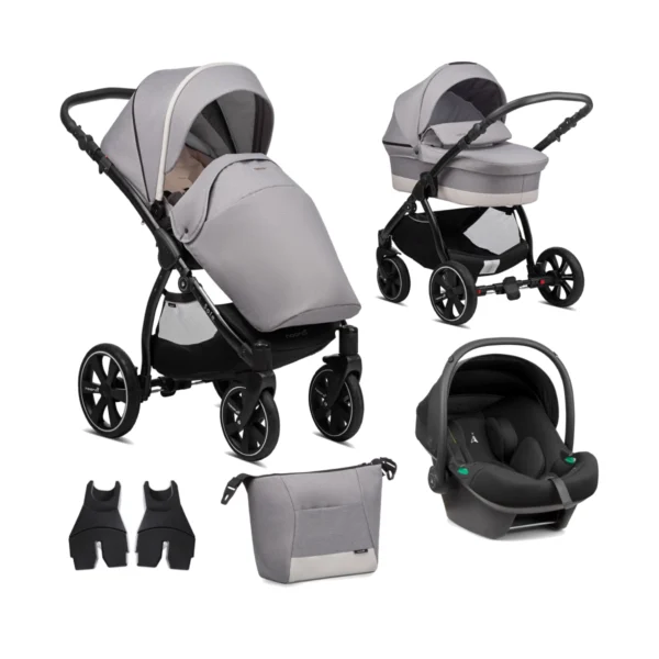 Noordi Sole Go 3in1 Travel System with Terra i-Size Car Seat- Warm Grey (New 2024)