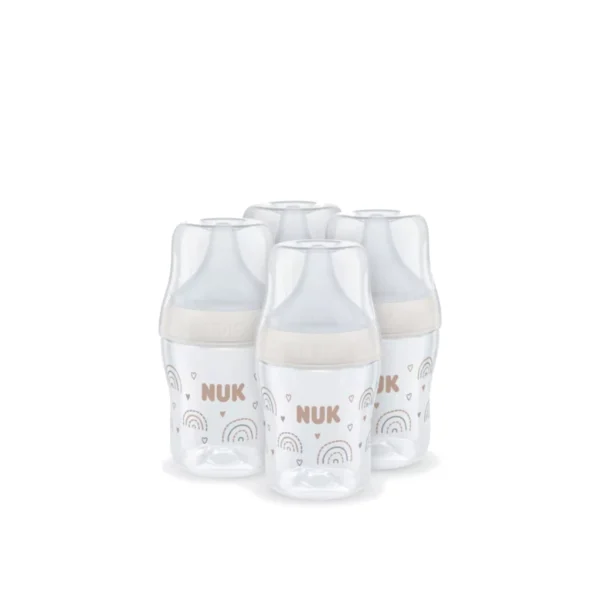 nuk perfect match 4 piece set 260ml bottles rainbow heart