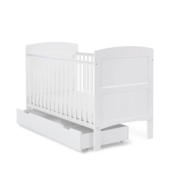 obaby grace cot bed under drawer white