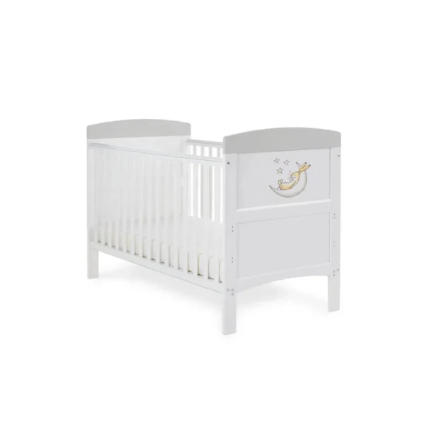 obaby grace inspire guess how much i love you to the moon and back cotbed grey