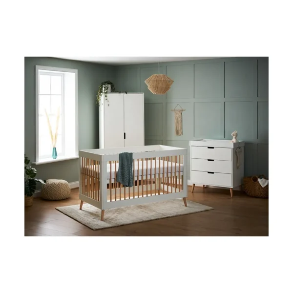 obaby maya 3 piece room set white natural