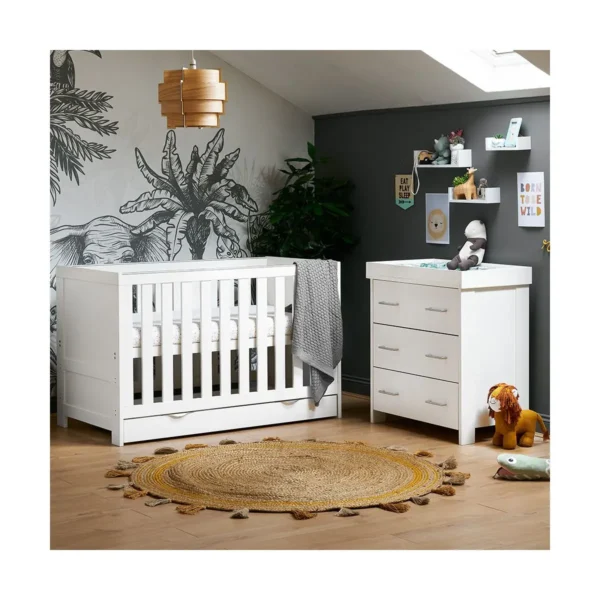 Obaby Nika 2 Piece Room Set & Underdrawer - White Wash