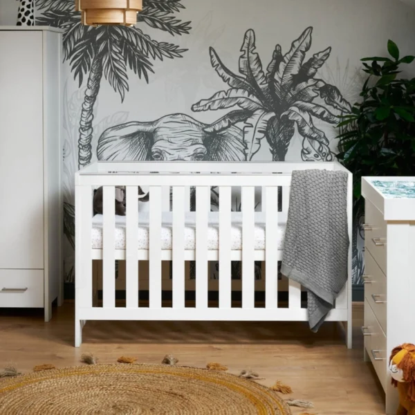 obaby nika cot bed white wash