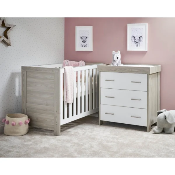 Obaby Nika Mini 2 Piece Room Set - Grey Wash & White