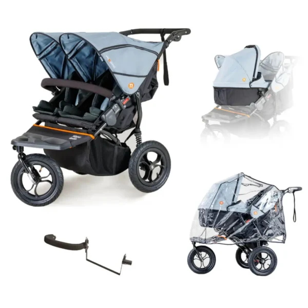 out n about double nipper v5 newborn toddler starter bundle rock salt grey