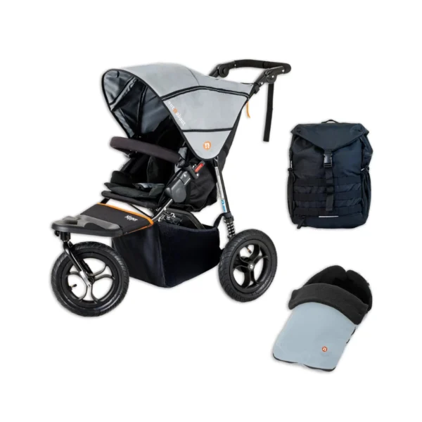 Out 'n' About Nipper V5 All Terrain Pushchair Adventure Bundle - Rock Salt Grey