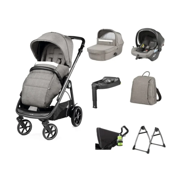 Peg Perego Veloce 10 Piece i-Size Travel System Bundle - City Grey