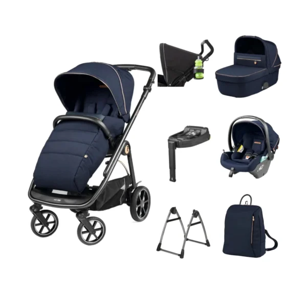 Peg Perego Veloce 11 Piece i-Size Bundle - Blue Shine (Free Highchair)