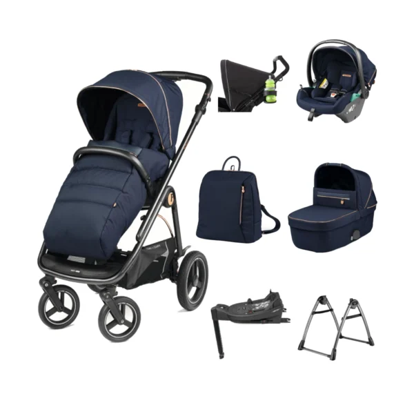 Peg Perego Veloce TC 11 Piece Twist Base Bundle - Blue Shine