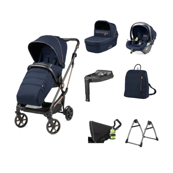 Peg Perego Vivace Special Edition 10 Piece i-Size Travel System Bundle - Blue Shine