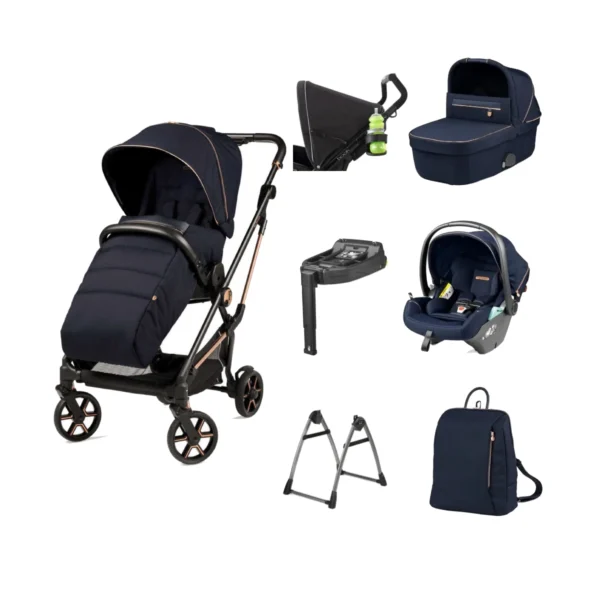 Peg Perego Vivace Special Edition 11 Piece i-Size Bundle - Blue Shine (Free Highchair)