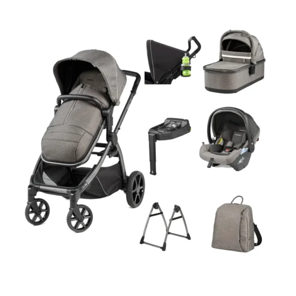 Peg Perego Ypsi 11 Piece i-Size Bundle - City Grey (Free Highchair)