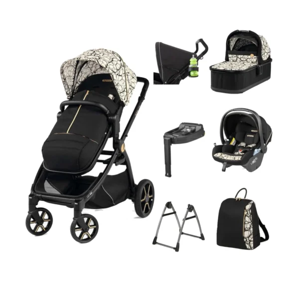 Peg Perego Ypsi 11 Piece i-Size Bundle - Graphic Gold (Free Highchair)