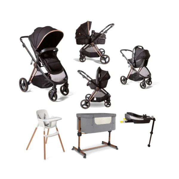 Red Kite Push Me Pace i Amber 9 Piece Everything You Need Travel System - Rose Gold (Exclusive to Kiddies Kingdom)