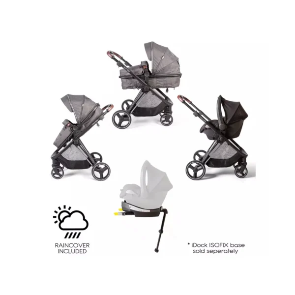 Red Kite Push Me Pace i Icon 3in1 Travel System - Grey